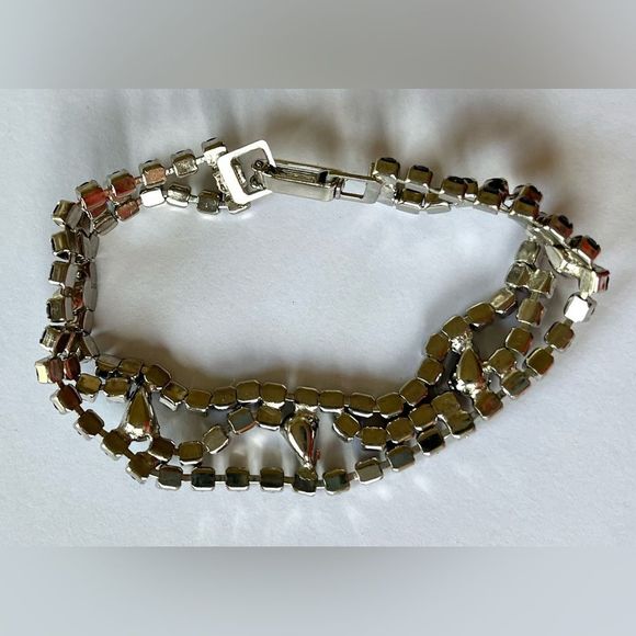 Black/clear rhinestone bracelet Sz 7 bracelet - Picture 6 of 10